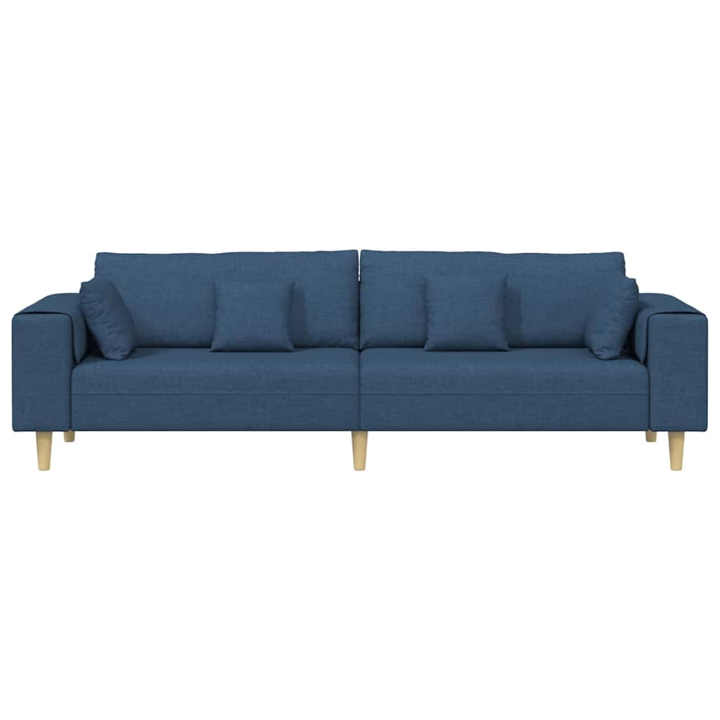 Divano con cuscino Blu 250 x 77 x 76 cm Tessuto | homemem39