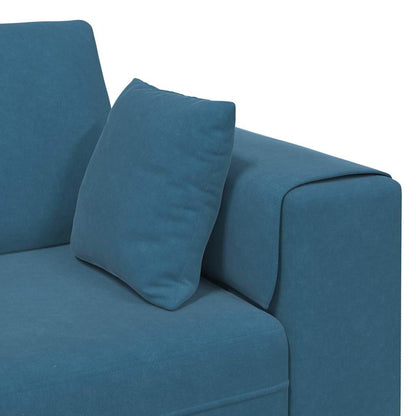 Divano in Velluto con cuscino Blu 208 cm Velluto