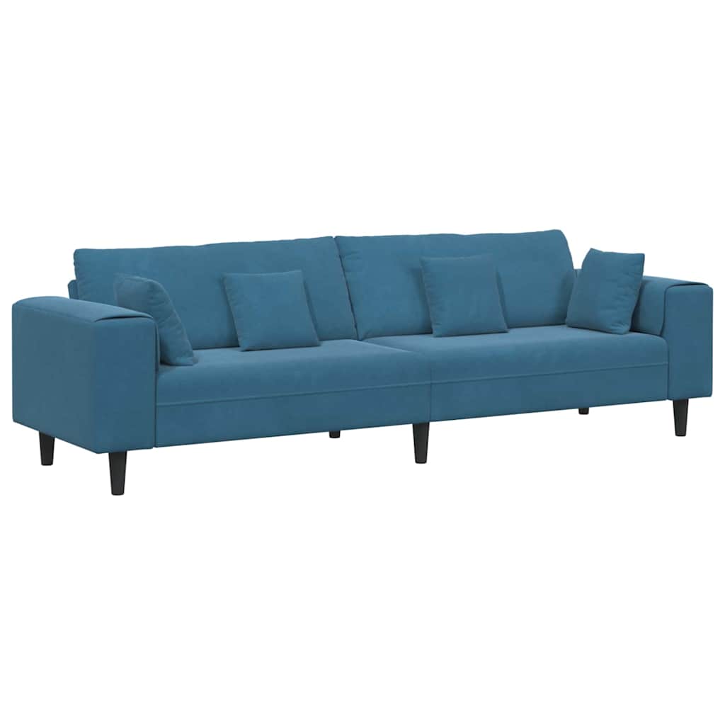 Divano Blu 250 x 77 x 76 cm Velluto | homemem39