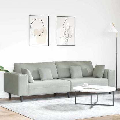 Divano Grigio chiaro 250 x 77 x 76 cm Velluto | homemem39