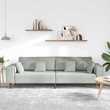 Divano Grigio chiaro 250 x 77 x 76 cm Velluto | homemem39