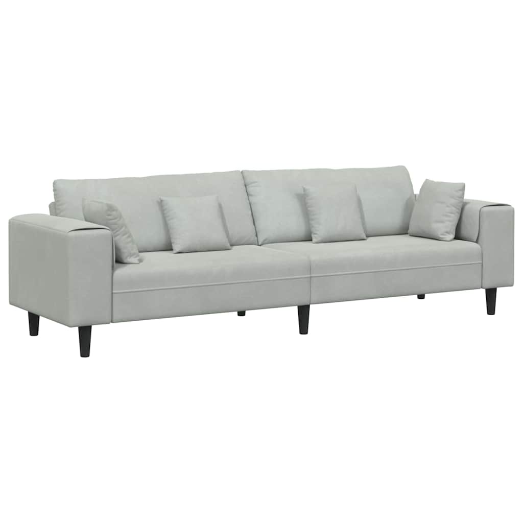 Divano Grigio chiaro 250 x 77 x 76 cm Velluto | homemem39