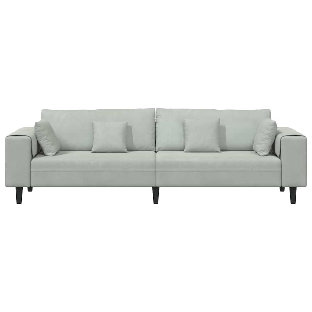 Divano Grigio chiaro 250 x 77 x 76 cm Velluto | homemem39