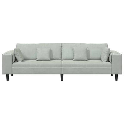 Divano Grigio chiaro 250 x 77 x 76 cm Velluto | homemem39