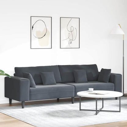 Divano Grigio scuro 250 x 77 x 76 cm Velluto | homemem39