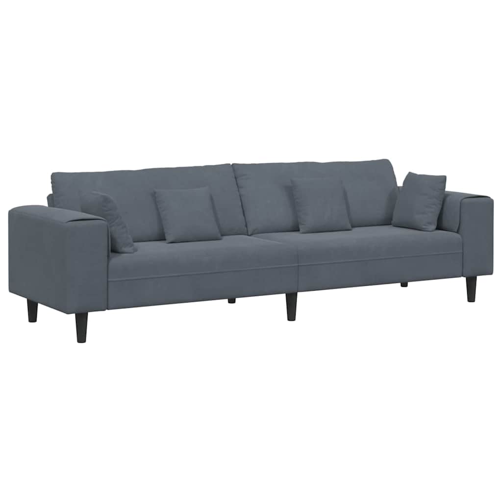Divano Grigio scuro 250 x 77 x 76 cm Velluto | homemem39