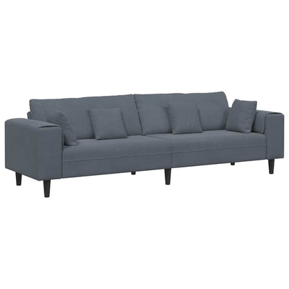 Divano Grigio scuro 250 x 77 x 76 cm Velluto | homemem39