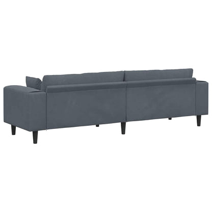 Divano in Velluto con cuscino Grigio scuro 208 cm Velluto - homemem39