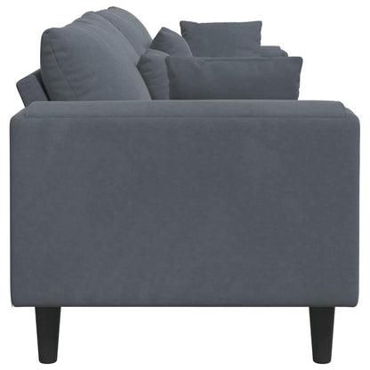 Divano in Velluto con cuscino Grigio scuro 208 cm Velluto - homemem39