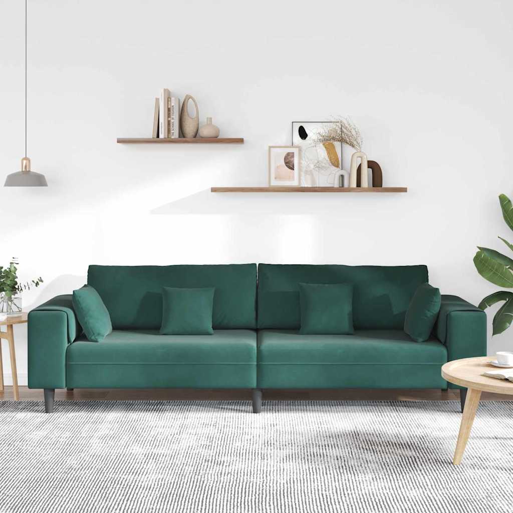 Divano Verde Scuro 250 x 77 x 76 cm Velluto | homemem39