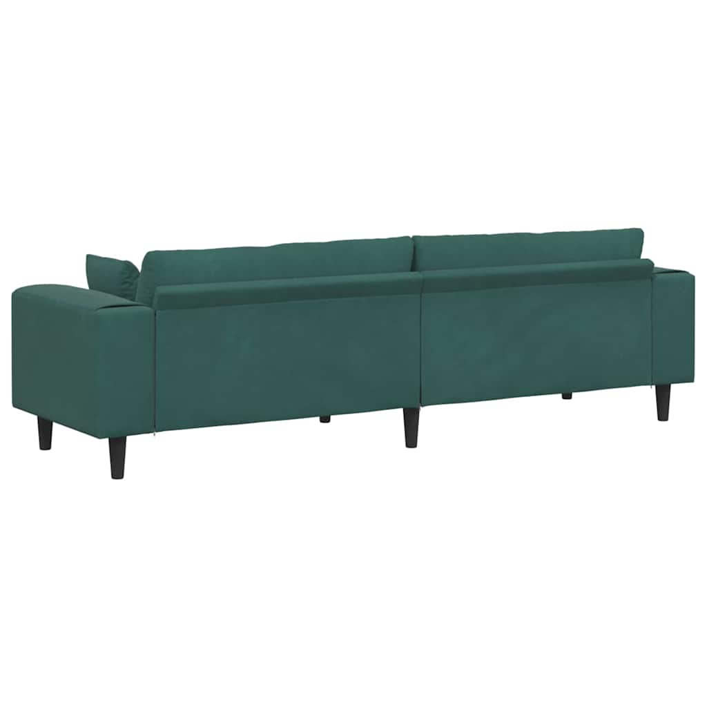 Divano in Velluto con cuscino Verde Scuro 208 cm Velluto - homemem39