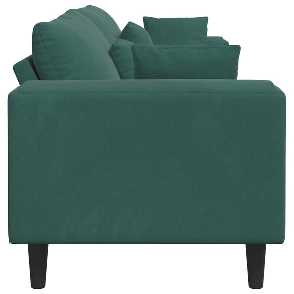 Divano in Velluto con cuscino Verde Scuro 208 cm Velluto - homemem39