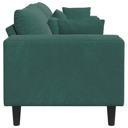 Divano in Velluto con cuscino Verde Scuro 208 cm Velluto - homemem39