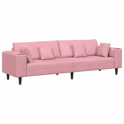 Divano in Velluto con cuscino Rosa 209 cm Velluto