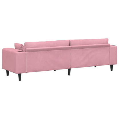Divano in Velluto con cuscino Rosa 209 cm Velluto