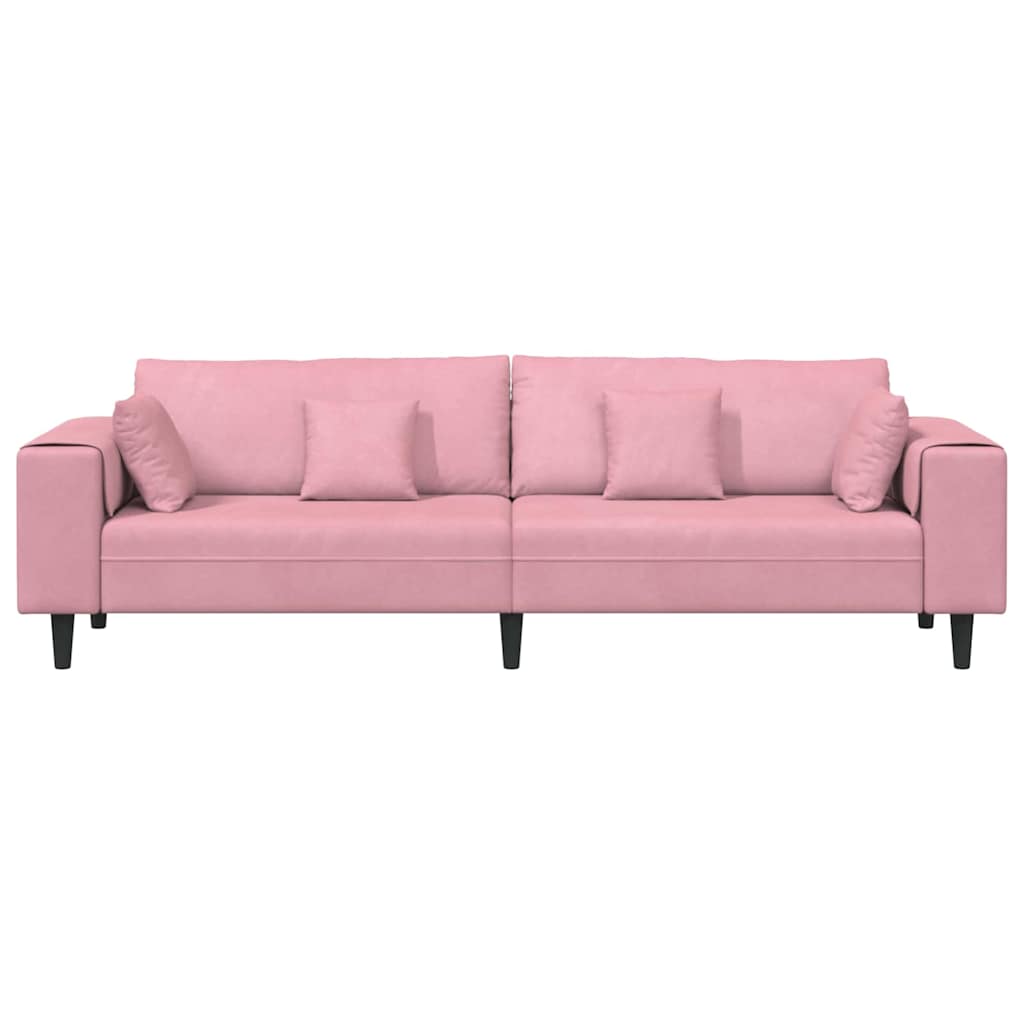 Divano Rosa 250 x 77 x 76 cm Velluto | homemem39