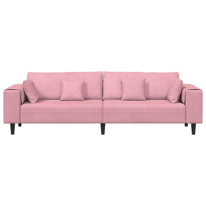 Divano in Velluto con cuscino Rosa 209 cm Velluto