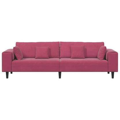 Divano Rosso Vino 250 x 77 x 76 cm Velluto | homemem39