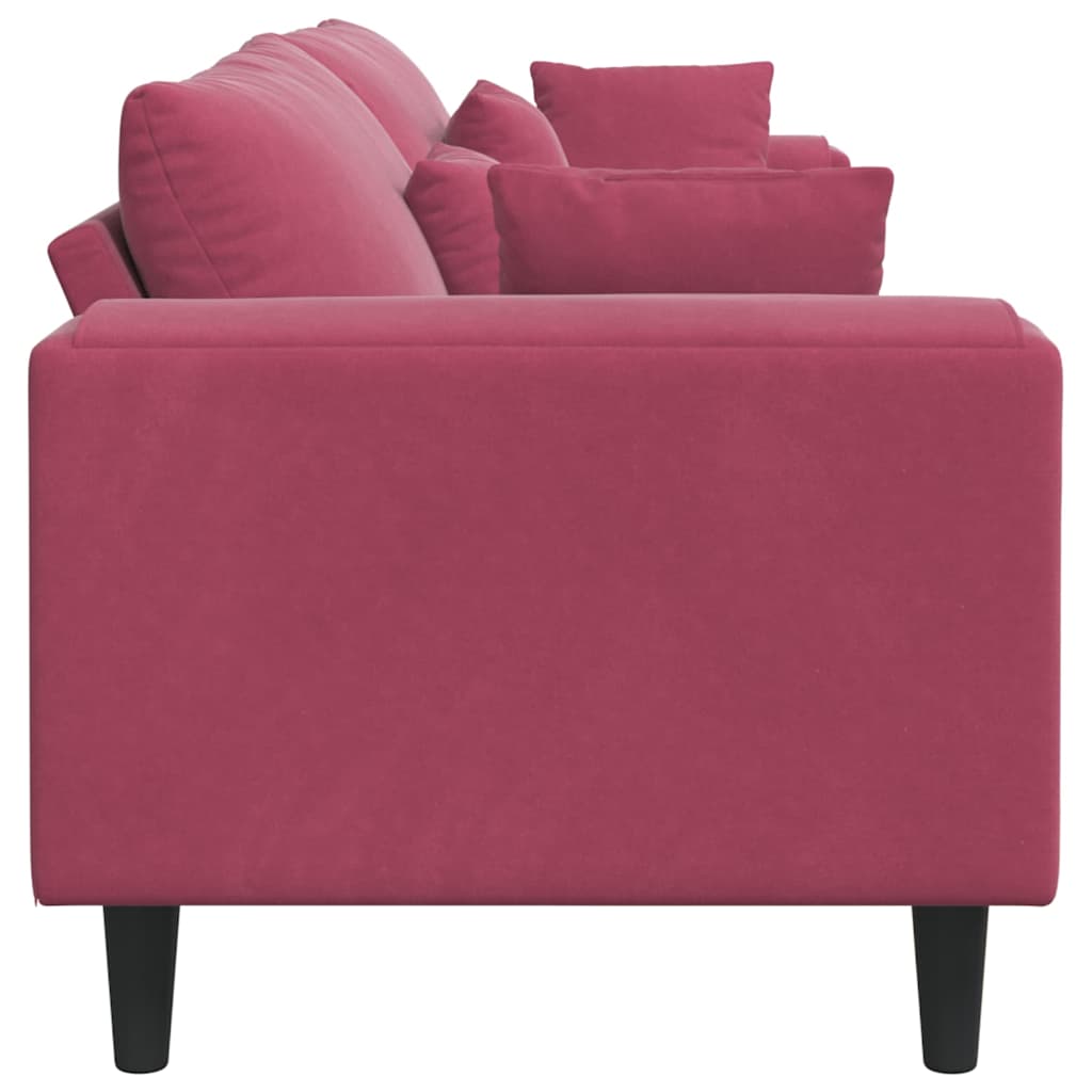 Divano Rosso Vino 250 x 77 x 76 cm Velluto | homemem39