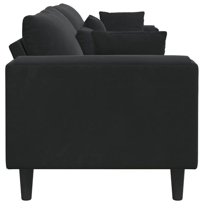 Divano Nero 250 x 77 x 76 cm Velluto | homemem39