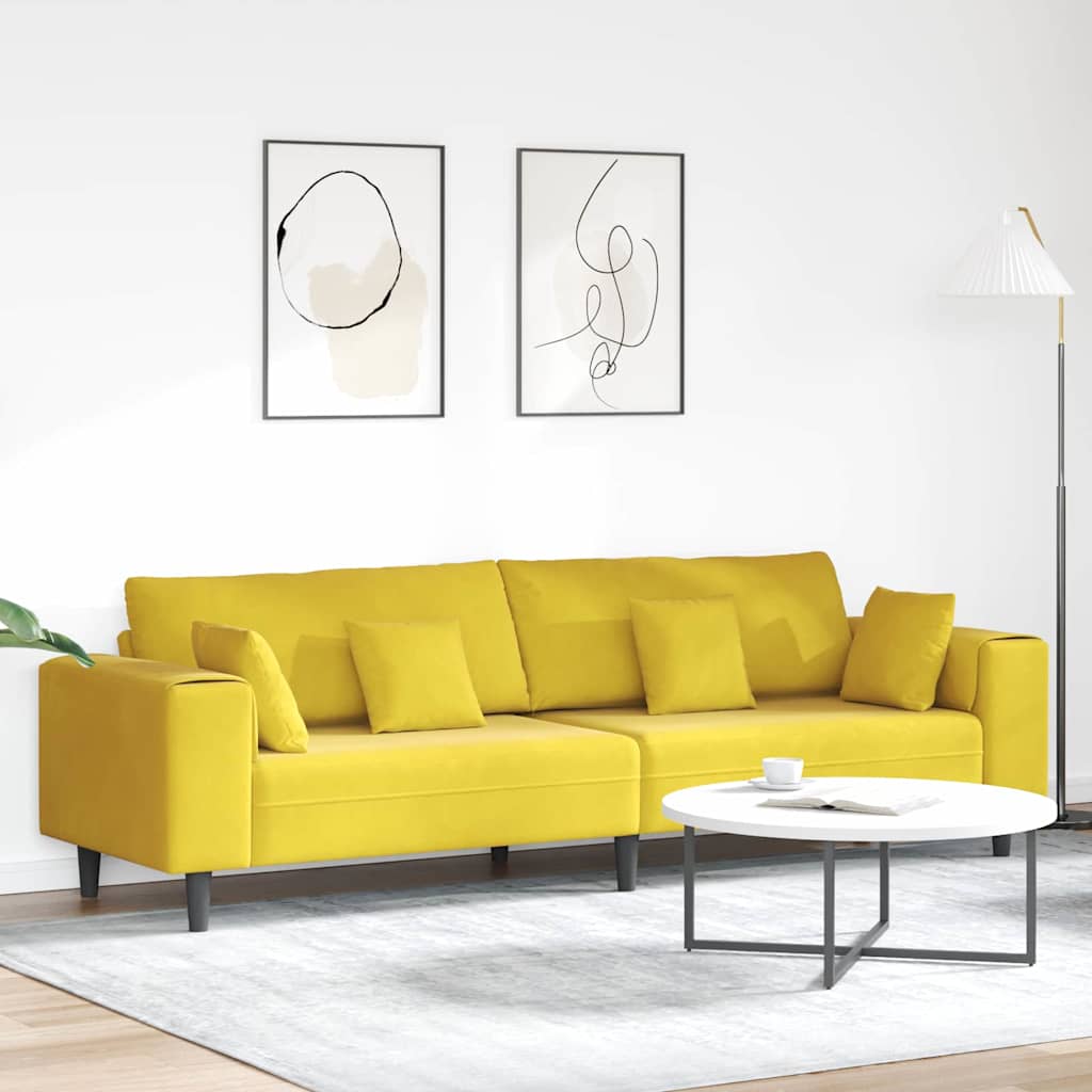 Divano Giallo 250 x 77 x 76 cm Velluto | homemem39