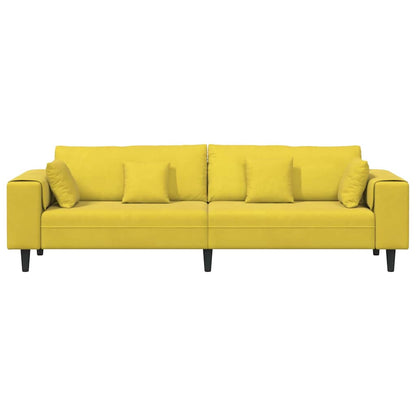 Divano in Velluto con cuscino Giallo 210 cm Velluto - homemem39