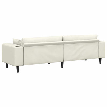 Divano in Velluto con cuscino Crema 208 cm Velluto