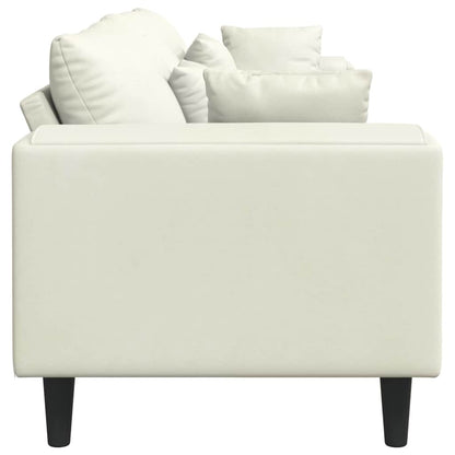 Divano in Velluto con cuscino Crema 208 cm Velluto