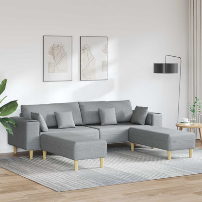 Divano con cuscino 3 pcs Grigio chiaro Tessuto | homemem39
