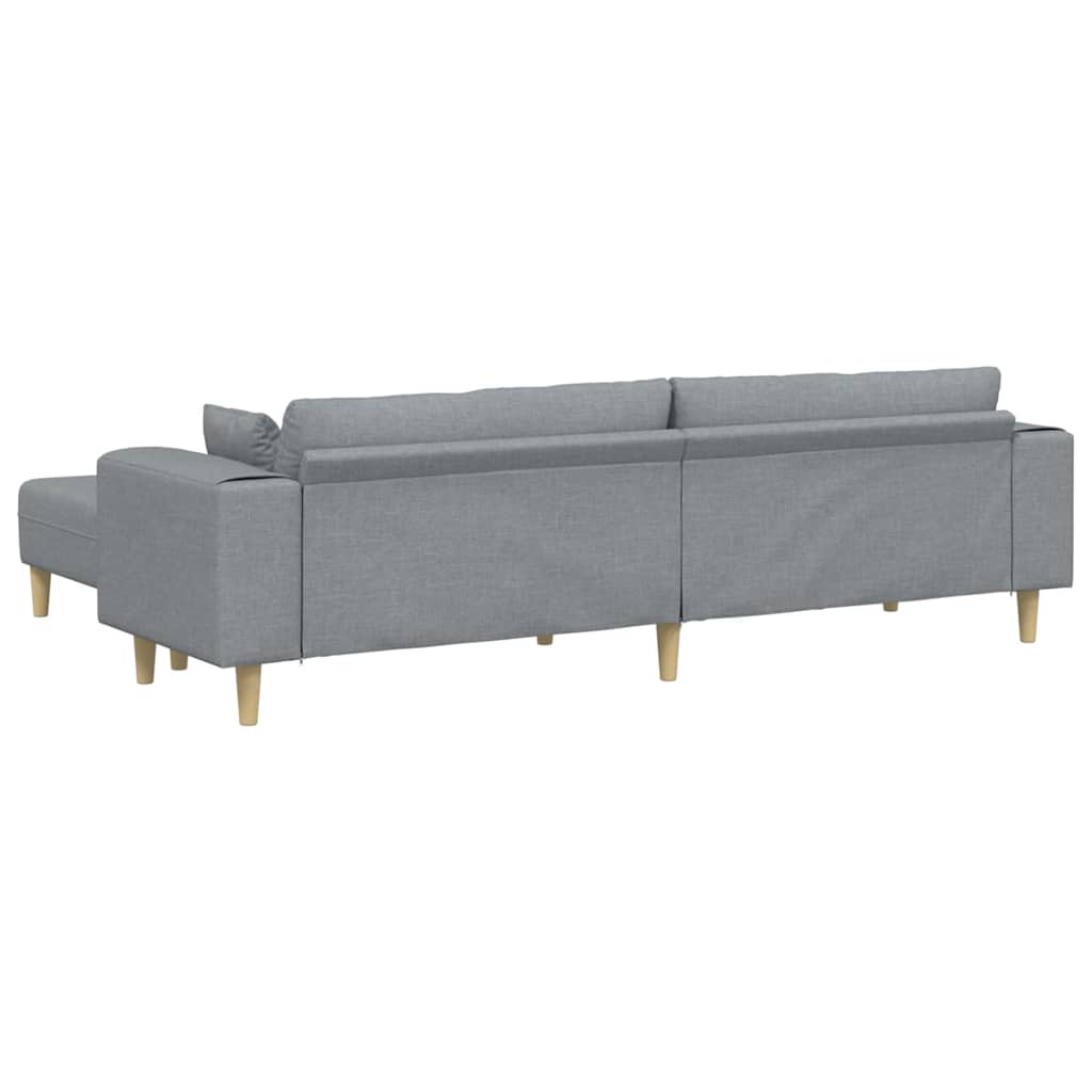 Divano in tessuto con cuscino Grigio chiaro 208 cm Tessuto - homemem39