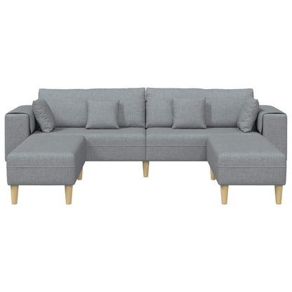 Divano con cuscino 3 pcs Grigio chiaro Tessuto