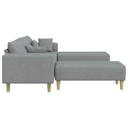 Divano in tessuto con cuscino Grigio chiaro 208 cm Tessuto - homemem39