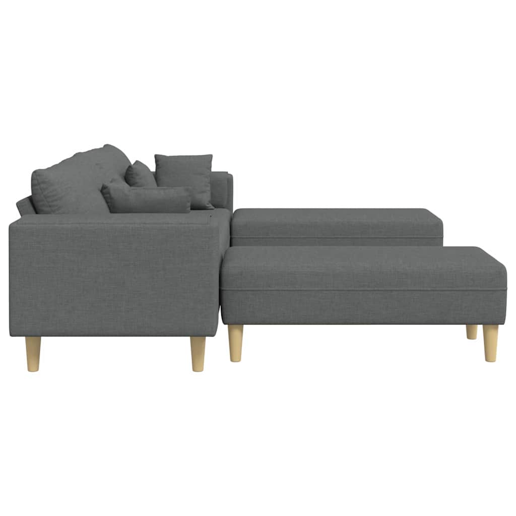 Divano in tessuto con cuscino Grigio scuro 208 cm Tessuto - homemem39
