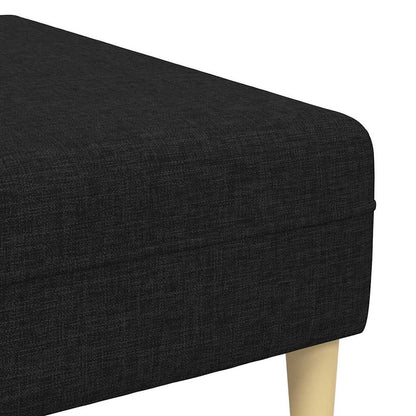Divano in tessuto con cuscino 3 pcs Nero 208 cm Tessuto