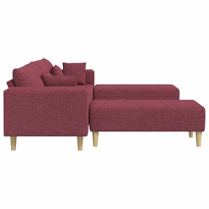 Divano in tessuto con cuscino Rosso Vino 208 cm Tessuto - homemem39
