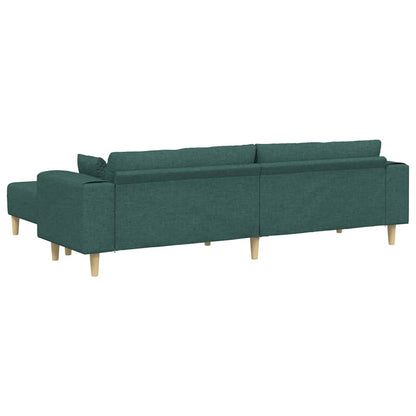 Divano in tessuto con cuscino 3 pcs Verde Scuro 208 cm Tessuto