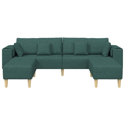 Divano con cuscino 3 pcs Verde Scuro Tessuto | homemem39