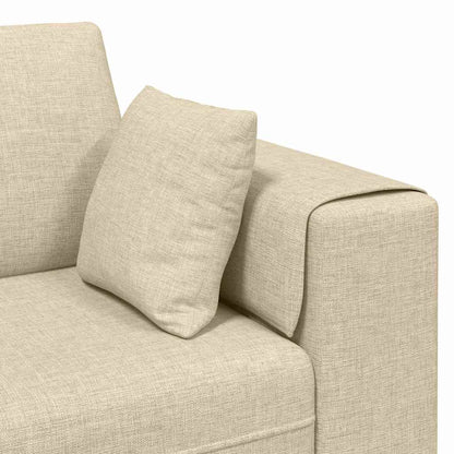 Divano in tessuto con cuscino 3 pcs Crema 208 cm Tessuto