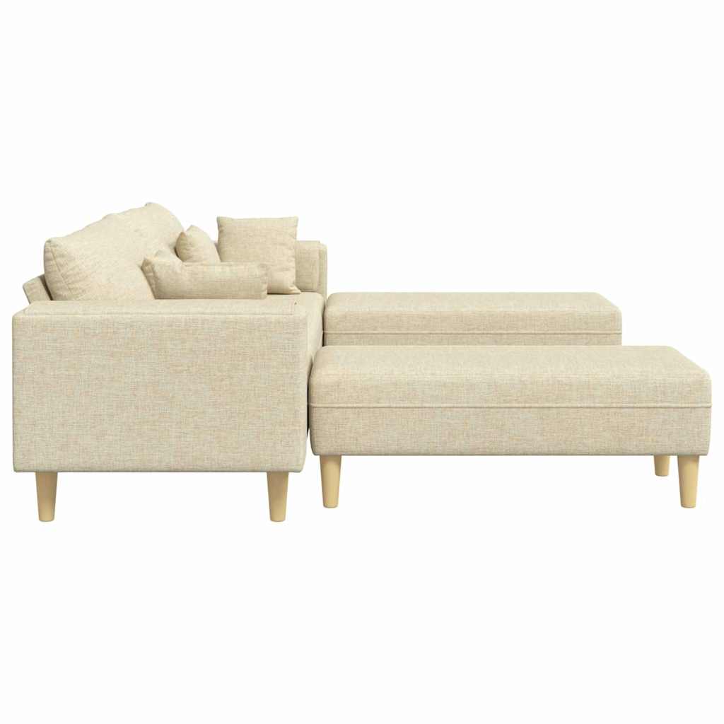 Divano in tessuto con cuscino Crema 208 cm Tessuto - homemem39