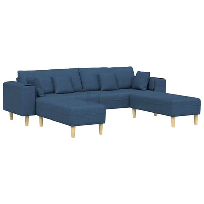 Divano in tessuto con cuscino Blu 208 cm Tessuto - homemem39