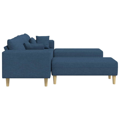 Divano in tessuto con cuscino Blu 208 cm Tessuto - homemem39