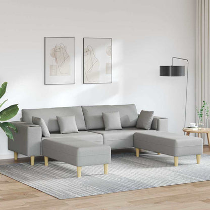 Divano in tessuto con cuscino Grigio Nuvola 208 cm Tessuto - homemem39