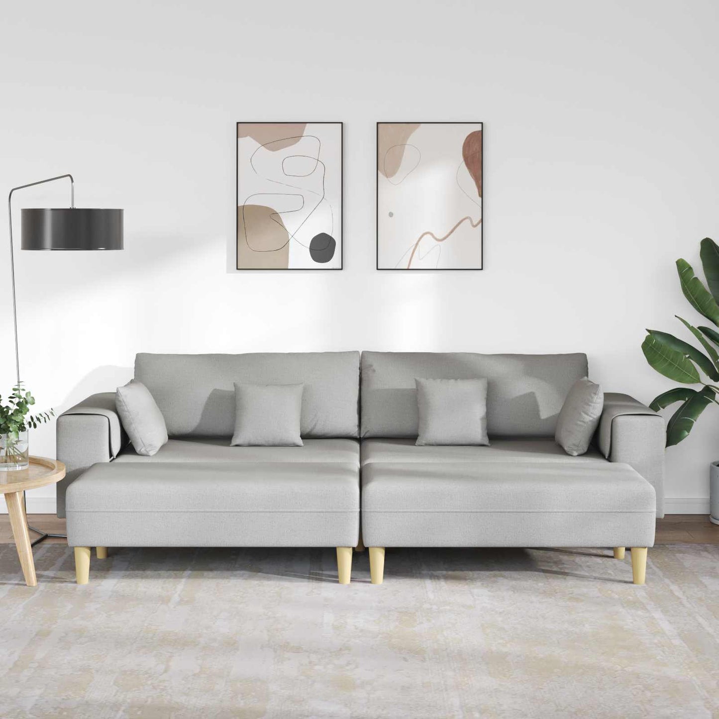 Divano 3 pcs Grigio Nuvola 250 x 188 x 76 cm Tessuto | homemem39