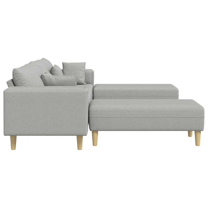 Divano in tessuto con cuscino Grigio Nuvola 208 cm Tessuto - homemem39