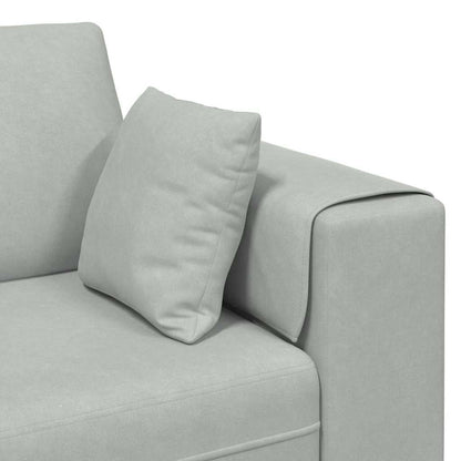 Divano in Velluto 3 pcs Grigio chiaro 208 cm Velluto