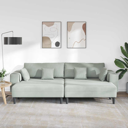 Divano 3 pcs Grigio chiaro 250 x 188 x 76 cm Velluto | homemem39
