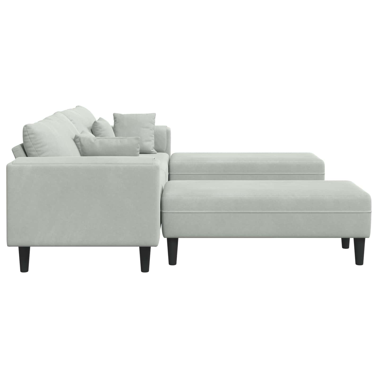 Divano 3 pcs Grigio chiaro 250 x 188 x 76 cm Velluto | homemem39