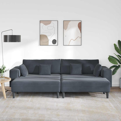 Divano 3 pcs Grigio scuro 250 x 188 x 76 cm Velluto | homemem39