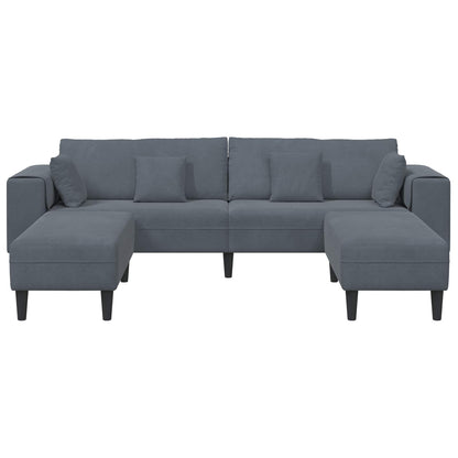Divano 3 pcs Grigio scuro 250 x 188 x 76 cm Velluto | homemem39