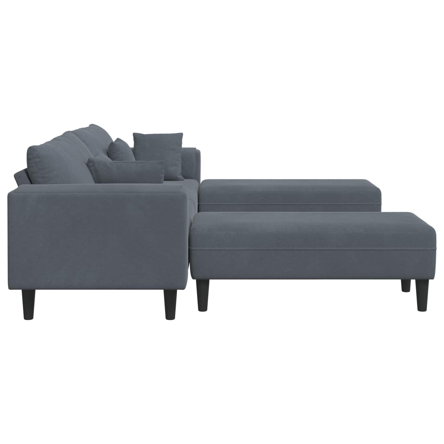 Divano 3 pcs Grigio scuro 250 x 188 x 76 cm Velluto | homemem39